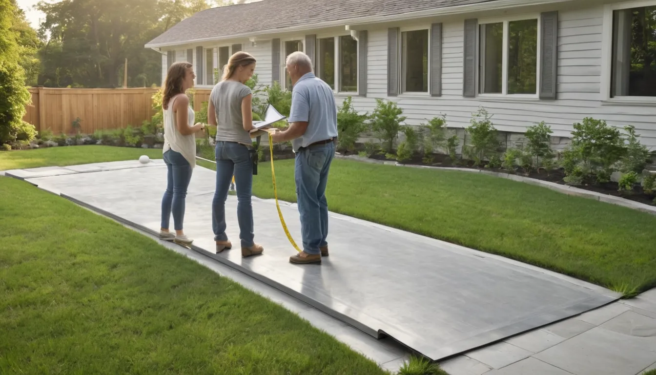 A freshly finished concrete patio behind a colonial home in the Alexandria area